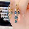 Blue Crystal Drop Earrings - Image 2