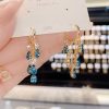 Blue Crystal Drop Earrings - Image 3