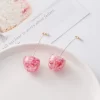 Cherry Drop Pink Earrings - Image 3