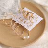 Combo Of 9 Gold Tone Crystal Earrings - Image 2