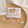 Combo Of 9 Gold Tone Crystal Earrings - Image 3