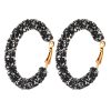 Crushed Crystal Gemstone Hoop Earrings - Image 3
