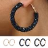 Crushed Crystal Gemstone Hoop Earrings - Image 4