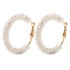 Crushed Crystal Gemstone Hoop Earrings - Image 5
