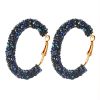 Crushed Crystal Gemstone Hoop Earrings - Image 6