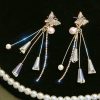 Crystal Hanging Butterfly Long Earrings - Image 5