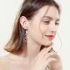 Crystal Leaf In The Strings Earrings - Image 2