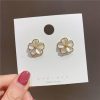Crystal Pearl Flower Studs - Image 2