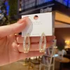 Curved S Cross Korean Earrings - Image 3
