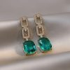 Emerald Gemstone Green Drop Earrings - Image 5