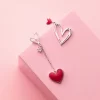 Exquisite Mismatched Heart Beat Earrings - Image 6