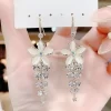 Exquisite Opal Flower Earrings - Image 3