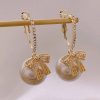 Faux Pearl Decor Drop Earrings - Image 2