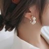 Faux Pearl Decor Hoop Earrings - Image 2