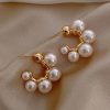 Faux Pearl Decor Hoop Earrings - Image 3