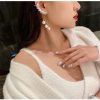 Faux Pearls Long Tassels Earrings - Image 4