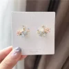 Floral Curve Bar Korean Earrings - Image 2