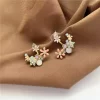 Floral Curve Bar Korean Earrings - Image 3