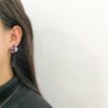 Flowers With Crystals Purple Earrings - Image 6