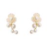 Freshwater Pearls With Flower Clustered Earrings - Image 2