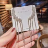 Geometric Leaf Zircon Crystal Earrings - Image 4