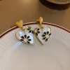 Glamorous Black Heart Earrings - Image 2