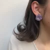 Glooming Flowers Purple Earrings - Image 3