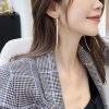 Gold Bar Long Tassel Earrings - Image 8