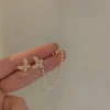 Gold Butterfly Pearl Cuff Earrings - Image 3