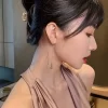 Golden Drop Korean Earrings - Image 5