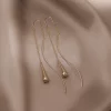 Golden Drop Korean Earrings - Image 3