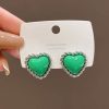 Green Heartbeat Korean Studs - Image 2