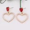 Heart Charm Drop Earrings - Image 2