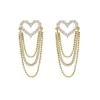 Hollow Love Heart Chain Earrings - Image 3