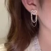 Hollow Love Heart Chain Earrings - Image 2