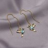 Hummingbird Rhinestone Drop Earrings - Image 2