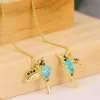 Hummingbird Rhinestone Drop Earrings - Image 3