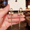 Korean Bowknot Opal Stone Earrings - Image 3