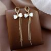 Korean Bowknot Opal Stone Earrings - Image 4