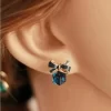 Korean Crystal Cute Bow Earrings - Image 2