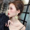 Korean Fashion Metal Sun Flower Pearl Drop Earrings - Image 4