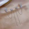 Korean Floral Studded Ear Cuff Threader 2Pcs/Set - Image 2