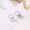 Korean Frosted Butterfly Earrings - Image 4