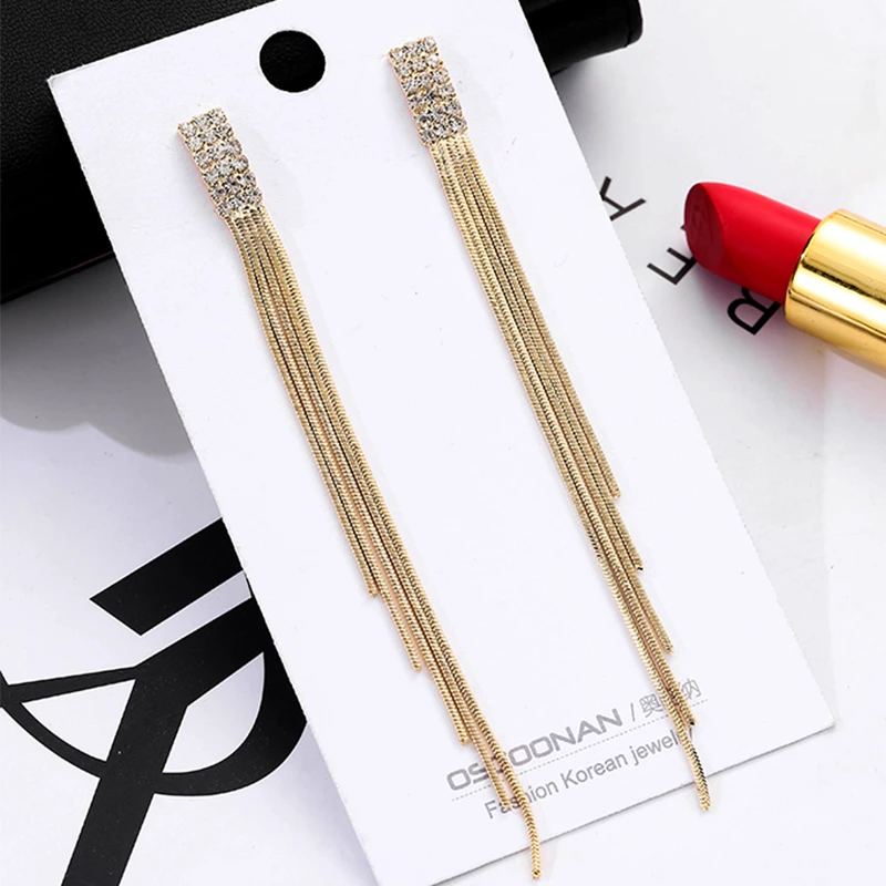 Korean Studded Tassels Butterfly Drop Earrings For Girls And Women - Gahna  Mart