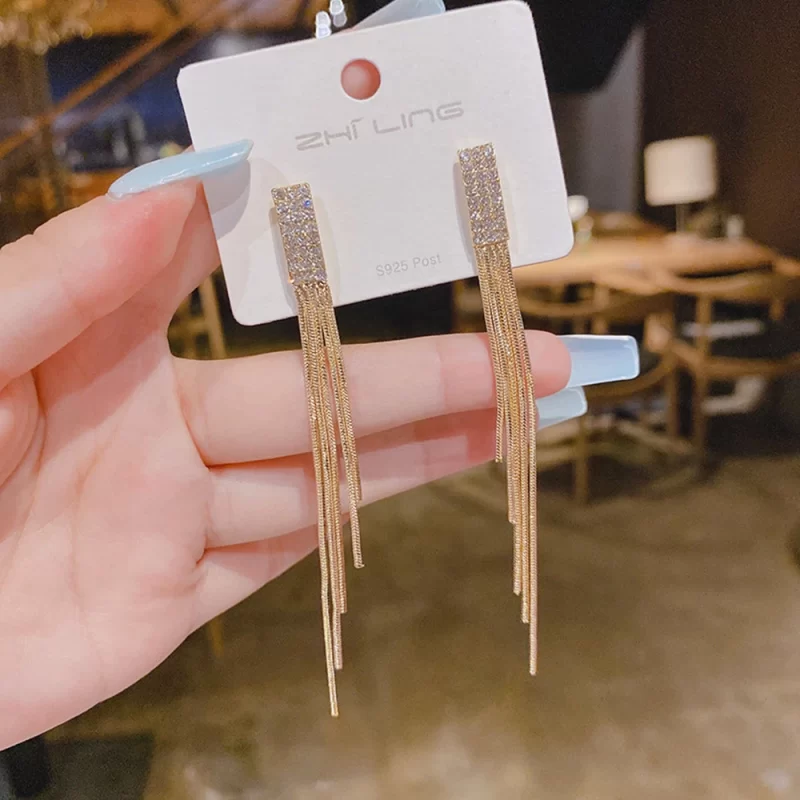 Korean Long Tassel Drop Earrings