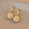 Korean Pearl Ball Earrings - Image 3