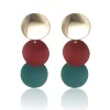 Korean Round Colourful Alloy Drop Earrings - Image 3