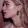 Korean Round Colourful Alloy Drop Earrings - Image 2