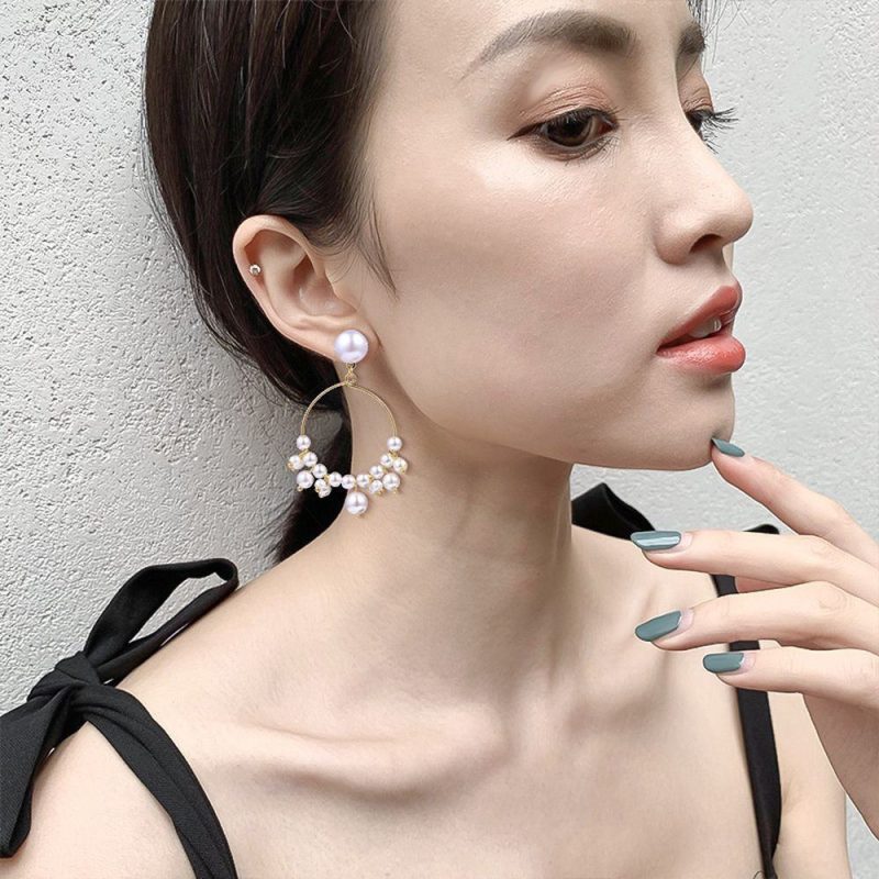 Korean Style Pearl Earrings - Image 2