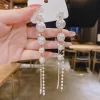 Long Pearl Tassel Korean Earrings - Image 2